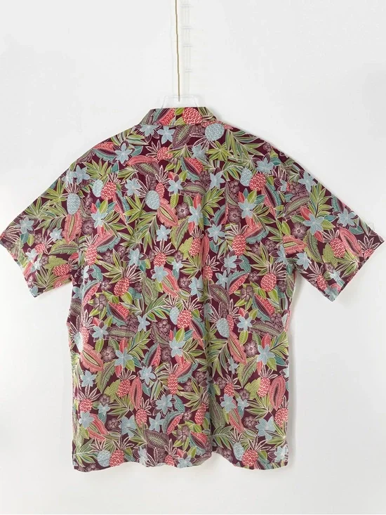 Tori Richard Tropbatik Cotton Lawn Camp Shirt Graphic Pineapples Men's Size XL - Picture 5 of 15